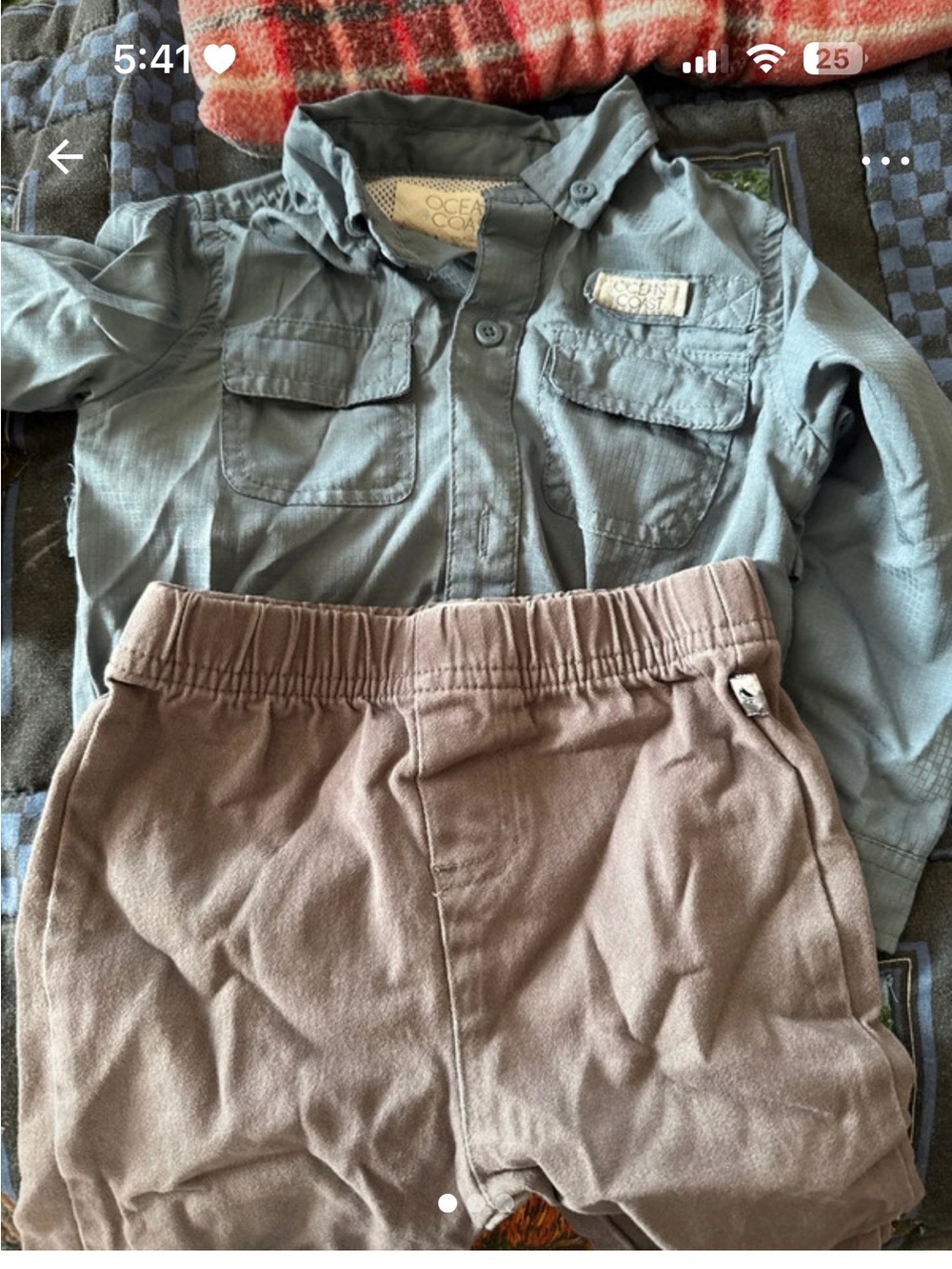 Ocean & Coast Kids Two-Piece Set — Blue Shirt & Brown Joggers